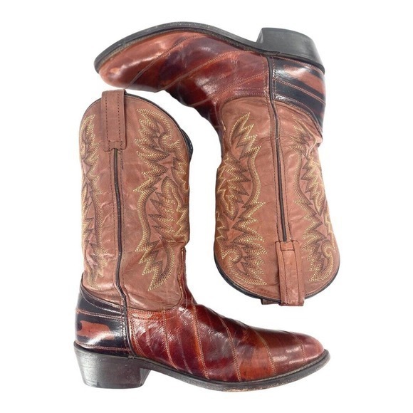 Laredo Men’s Genuine Eel Boots Cognac Mens Style 6735 Size‎ 8.5 - Picture 5 of 12